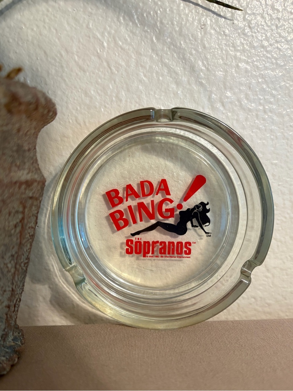Vintage HBO The Sopranos Bada Bing! Glass Ashtray